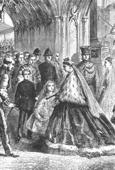Dronning Victoria går inn i Westminster Palace, 5. februar 1867, 1901. av Unbekannt