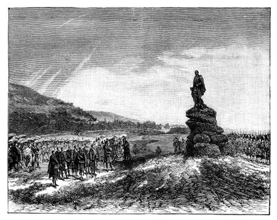 Dronning Victoria avduker en statue av prins Albert i Balmoral, Skottland, 1860-tallet av Unbekannt