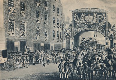 Dronning Victorias inngang til byen på vei til Guildhall, 9. november 1837, 1948. av Unbekannt