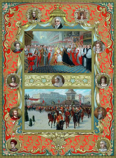 Dronning Victorias kroning, 1837 og Golden Jubilee, 1887 av Unbekannt