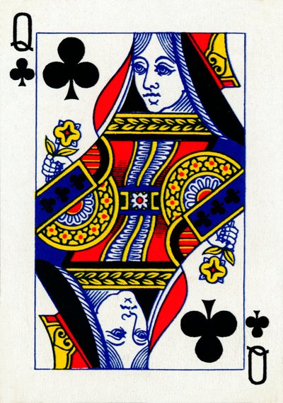 Queen of Clubs fra en kortstokk med Goodall & Son Ltd.-spillekort, c1940 av Unbekannt