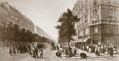 Kø utenfor en dagligvarebutikk, beleiringen av Paris, fransk-prøyssisk krig, 1870-1871 av Unbekannt
