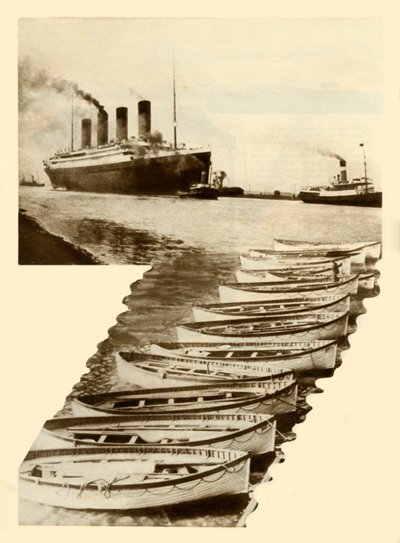 RMS Titanic og livbåter, 1912, 1935. av Unbekannt