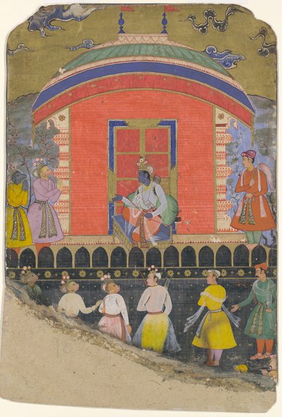 Rama mottar Sugriva og Jambavat, Monkey and Bear Kings, Folio fra..., ca. 1605. av Unbekannt