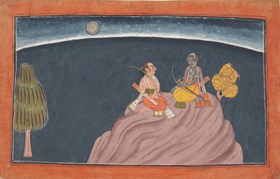 Rama og Lakshmana på Pavarasana-fjellet: Folio fra Shangri Ramayana-serien..., c1690-1710. av Unbekannt