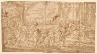 Voldtekt av sabinerne, 1700-tallet. av Unbekannt