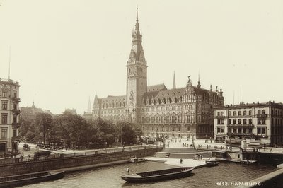 Hamburg rådhus. Rundt 1900 av Unbekannt