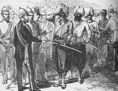 Mottak for de overlevende fra forsvaret av Lucknow, India, januar 1876 1908 av Unbekannt