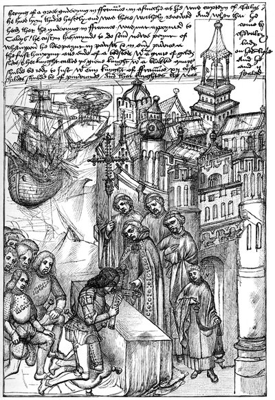 Mottakelse av Richard de Beauchamp, jarl av Warwick, 1400-tallet, 1893 av Unbekannt