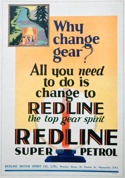 Red Line bensinannonse, 1929 av Unbekannt