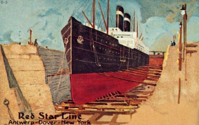 Red Star liner i tørrdokk for reparasjon, c1905. av Unbekannt