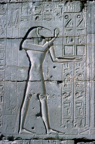 Relieff som viser Thoth, The Ramesseum, Temple of Rameses II, Luxor, Egypt, c1300 BC av Unbekannt