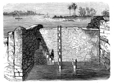 Rester of a Nilometer, en eldgammel enhet for å måle den årlige oversvømmelsen av Nilen, c1885 av Unbekannt