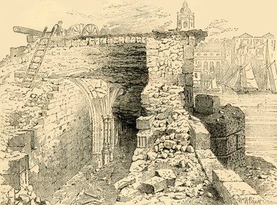 Rester av Chapel of St. Thomas, Old London Bridge, c1872. av Unbekannt