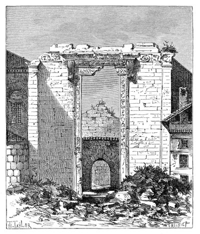 Rester av Augustus-tempelet og Roma, Ancyra Ankara, Tyrkia, 1895 av Unbekannt