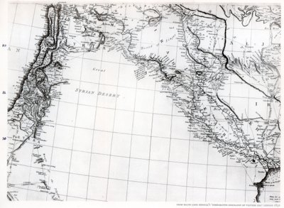 Rennells kart over den syriske ørkenen, datert 1809, publisert 1831 1937 av Unbekannt
