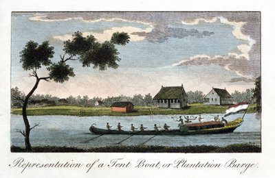 Representasjon av en teltbåt eller plantasjelekter, 1813 av Unbekannt