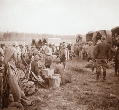 Rastestopp, Genicourt, Nord-Frankrike, c1914-c1918 av Unbekannt
