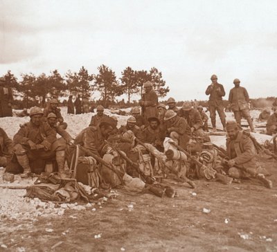 Rastestopp, Champagne, Nord-Frankrike, c1914-c1918 av Unbekannt