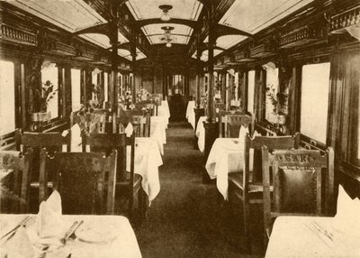 Restaurantbil på et langdistansetog, South African Railways, 1930. av Unbekannt