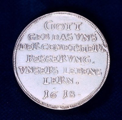 Baksiden av en medalje til minne om den strålende kometen i november 1618 av Unbekannt