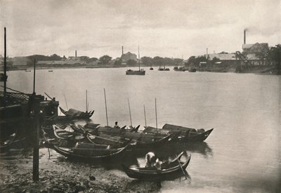 Rice Mills på Poozoondoung Creek, Rangoon, 1900. av Unbekannt