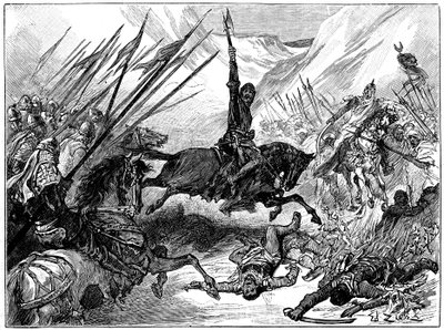 Richard I, Coeur de Lion i slaget ved Arsuf, 1191, c1880 av Unbekannt