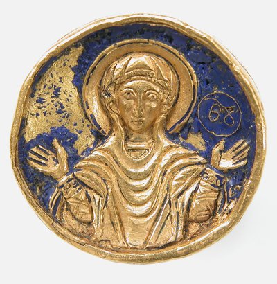 Ring med emaljeramme, bysantinsk, 1800- eller 1900-tallsstil fra 1100- og 1200-tallet. av Unbekannt