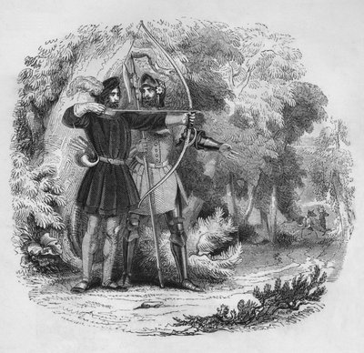 Robin Hood og Lille John, 1845 av Unbekannt
