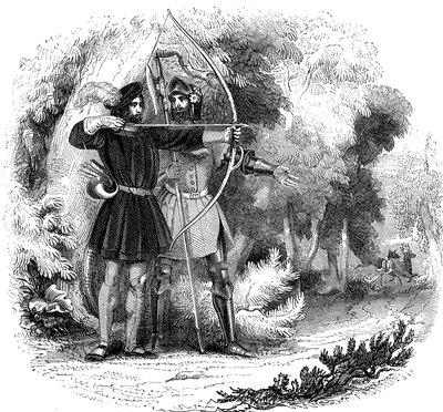 Robin Hood, legendarisk engelsk folkehelt og fredløs og forkjemper for de fattige, tidlig på 1800-tallet av Unbekannt