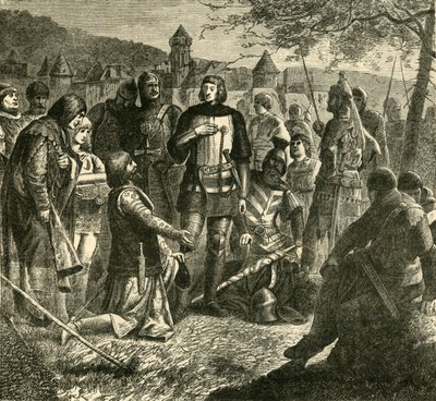 Rodolph fra Hapsburg mottar nyheter om hans valg som suveren i Tyskland 1273, 1890. av Unbekannt