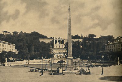 Roma - Obelisk, fontener og torget i Popolo. - Terrasser i Pincio offentlige park, 1910 av Unbekannt