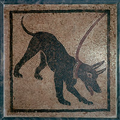 Romersk mosaikk av en hund, 1. århundre av Unbekannt