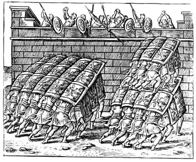 Romerske soldater angriper en festning, 1605 av Unbekannt