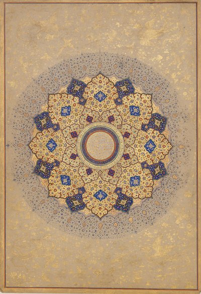 Rosett som bærer navnene og titlene til Shah Jahan, folio fra Shah Jahan-albumet, ca. 1645. av Unbekannt