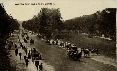 Rotten Row, Hyde Park, London, sent på 1800- og begynnelsen av 1900-tallet. av Unbekannt