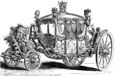 Royal gold state coach, 1800-tallet av Unbekannt