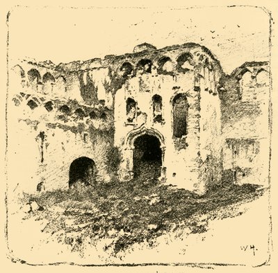 Ruinene av Bishops Palace, 1898. av Unbekannt