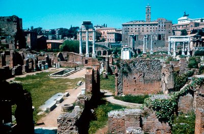 Ruinene av Forum, Roma med Vestalernes hus til venstre av Unbekannt