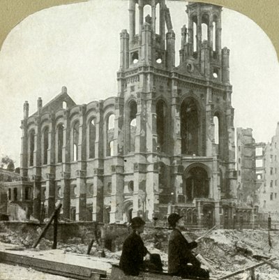 Ruinene av den jødiske synagogen på Sutter St., sto de store jordskjelvene i 1865 og 1868, 1906. av Unbekannt