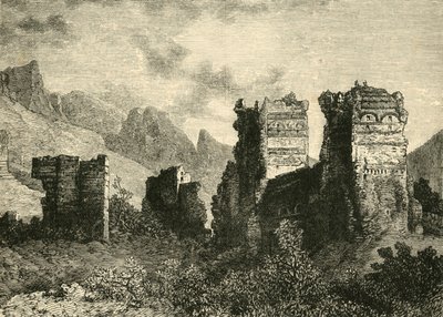 Ruinene av de gamle bymurene, Antiokia, 1890. av Unbekannt
