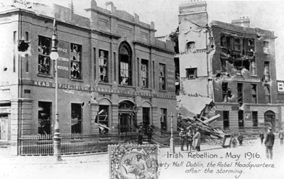 Ruinene av opprørernes hovedkvarter, anti-engelsk irsk opprør, Dublin, mai 1916 av Unbekannt