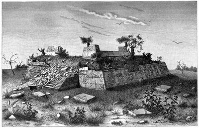 Ruinene av pyramidetrinnene til Xochicalco, Mexico, 1901 av Unbekannt