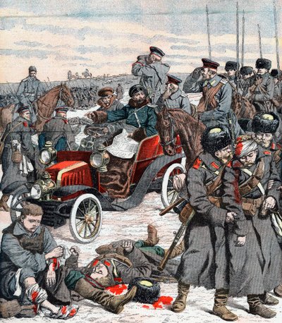 Russisk general som ledet kampanjen fra bilen sin, russisk-japanske krigen, 1904 av Unbekannt