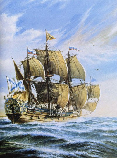 Russisk linjeskip Poltava, 1712 av Unbekannt