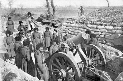 Russisk seks-tommers haubitsbatteri, russisk-japansk krig, 1904-5 av Unbekannt