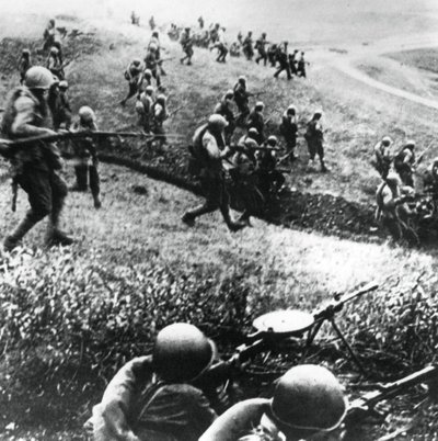Russiske tropper på motangrepet, Mozdok-regionen, Nord-Kaukasus, september 1942 av Unbekannt