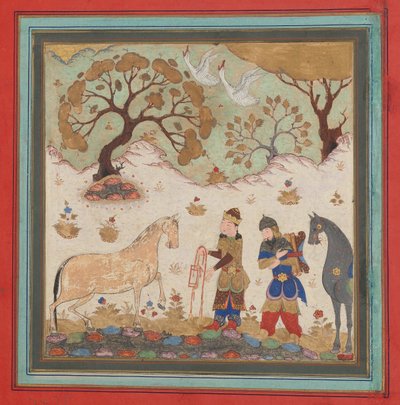 Rustam fanger Rakhsh, Folio fra en Shahnama Book of Kings, midten av 1400-tallet. av Unbekannt