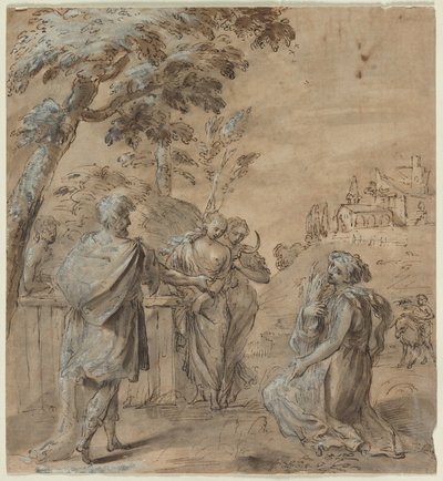 Ruth og Boas recto The Fall of Simon Magus verso, 1600-tallet. av Unbekannt