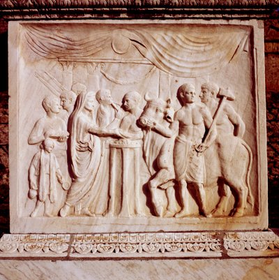 Offer av en okse, Vespasians tempel, Pompeii, Italia, 1. århundre av Unbekannt